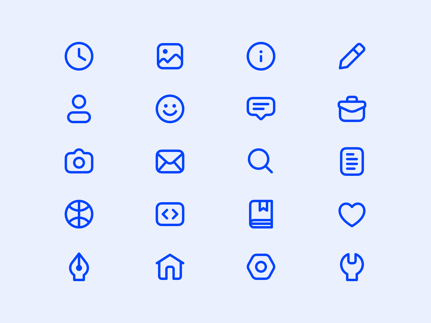 The line version of my website icons