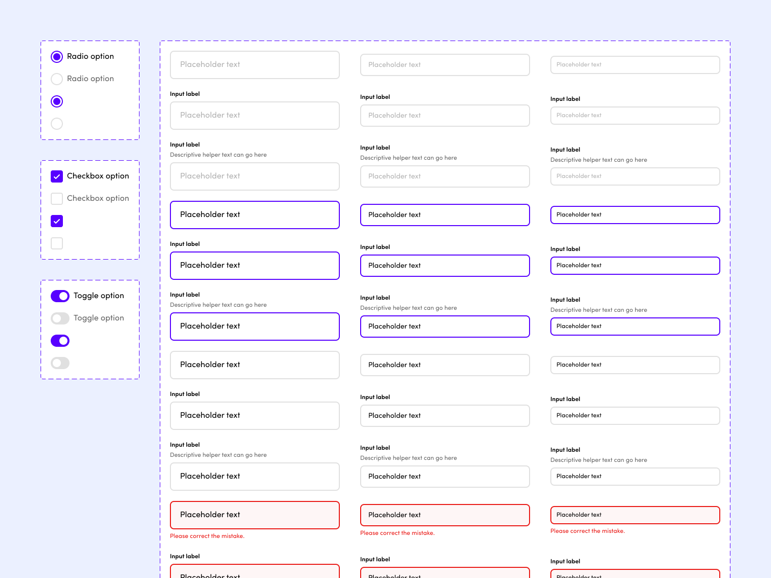 A small piece of our web components Figma library, which utilizes our foundations to create robust, web-specific patterns and components